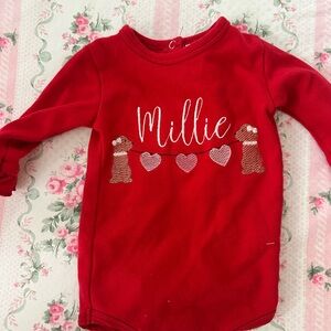 Millie Red Long Sleeve Baby Onesie